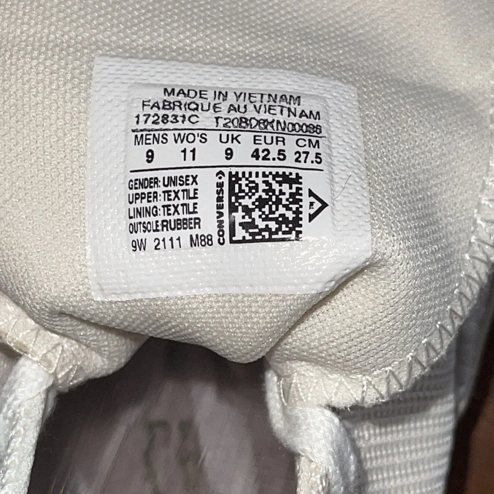 Converse Unisex Natural Chuck 70 Ideal Craft Hi-Top Sneakers Men’’s Size 9 - Picture 17 of 17